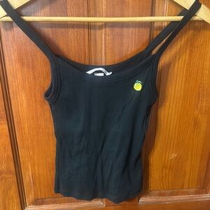 Victoria's Secret Black and Gold Fitted Tank Top